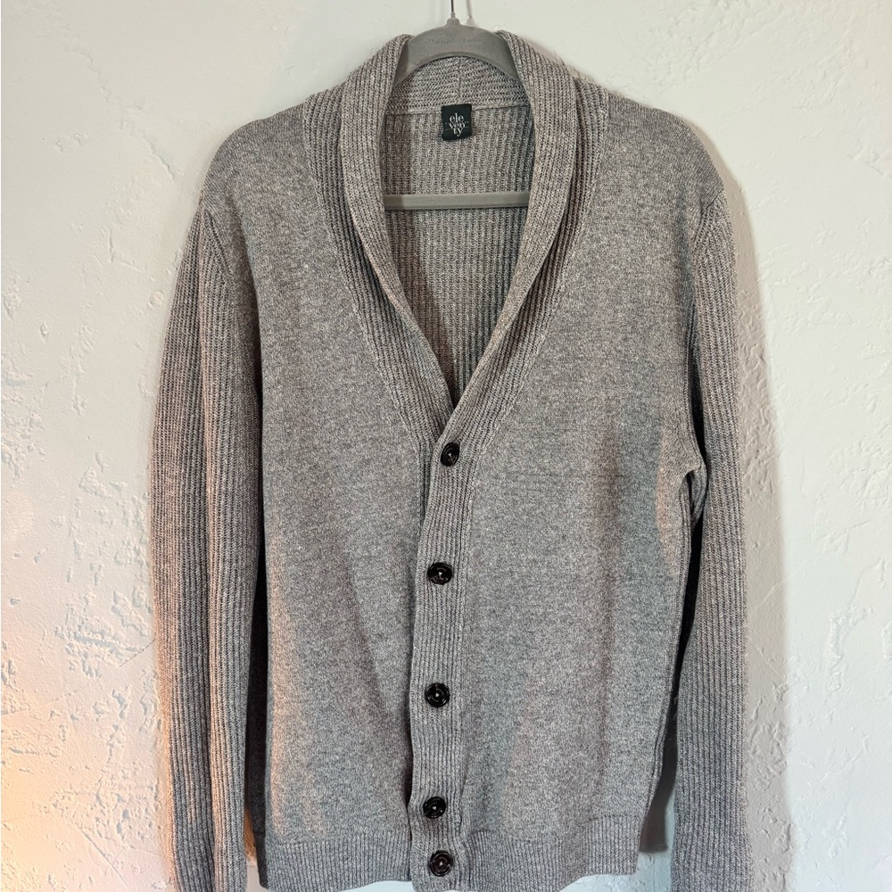 Men's Eleventy Cardigan Sweater MADE IN ITALY Sz Mens LG // 76%linen 24% cotton